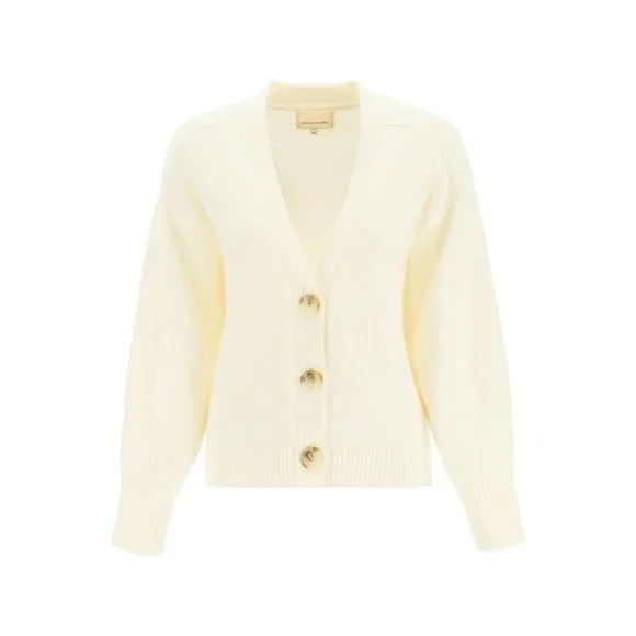 Loulou Studio Zanzibar Wool Cashmere Cardigan Cropped Ivory Sweater Size XS - Picture 2 of 7